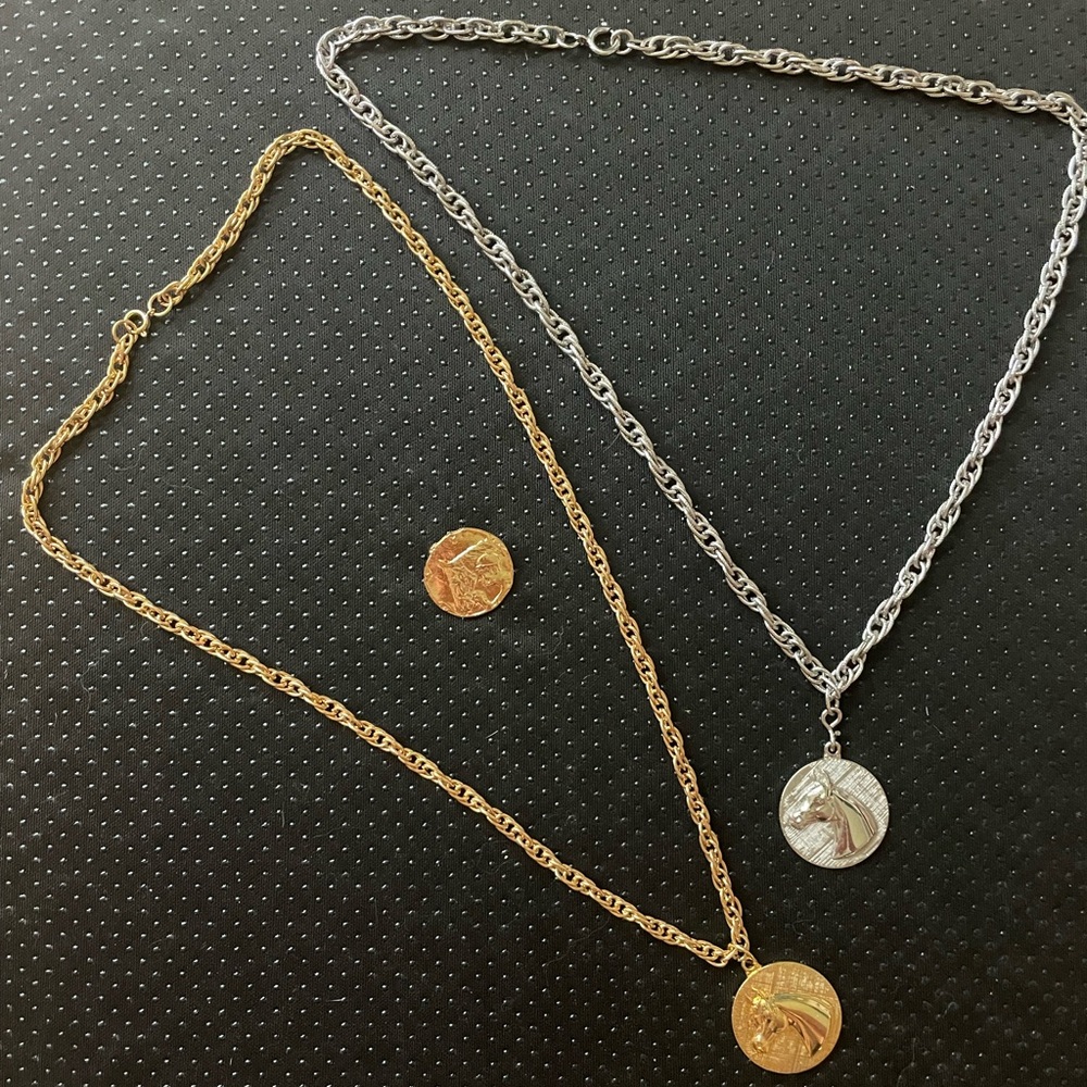 Horse Head Necklace and Matching Pin